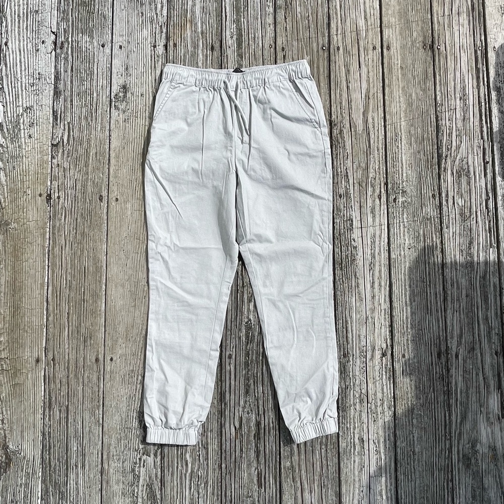 Men’s New White Cotton Joggers